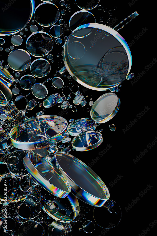 Technology concept background with glass structures Stock Illustration