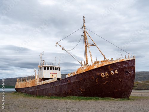 Gardar BA 64 ship wreck in Patrekfjordur, Westfjords, Iceland © bzzup