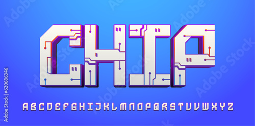 Technology simple type tech design. Vector typeset alphabet. Future typeface set. Geometric modern font. Futuristic style.