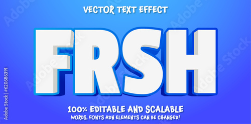 Fresh blue 3d editable text effect