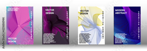 A set of modern abstract covers with abstract gradient linear waves.