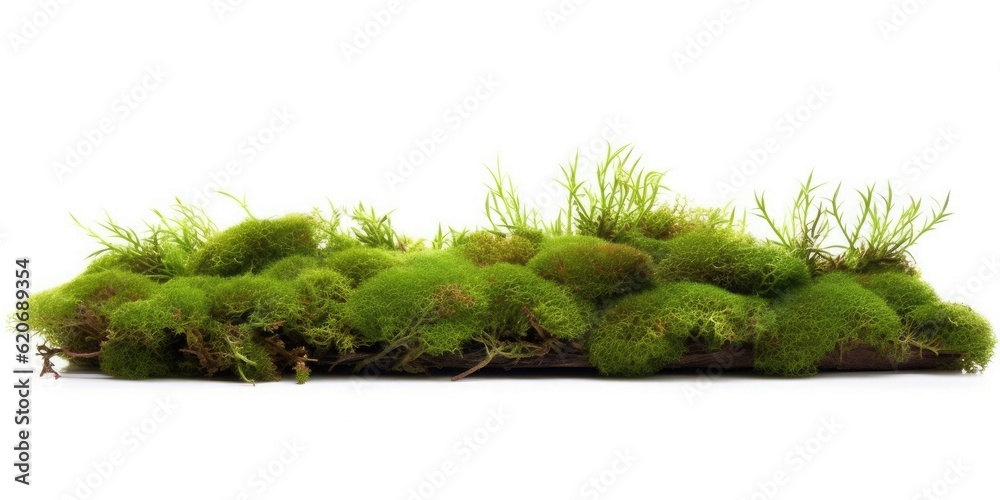 Naklejka premium Element for design, green moss on a white background. Generative ai.