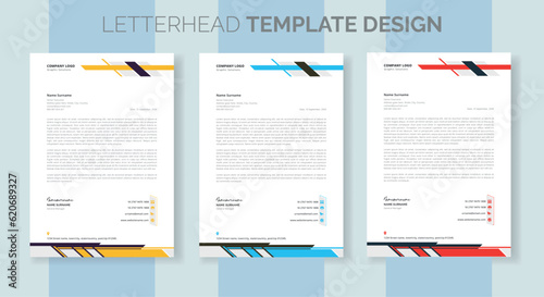 corporate modern letterhead design template with Cyan, blue and red color. creative modern letter head design template for your project. letterhead, letter head, Business letterhead