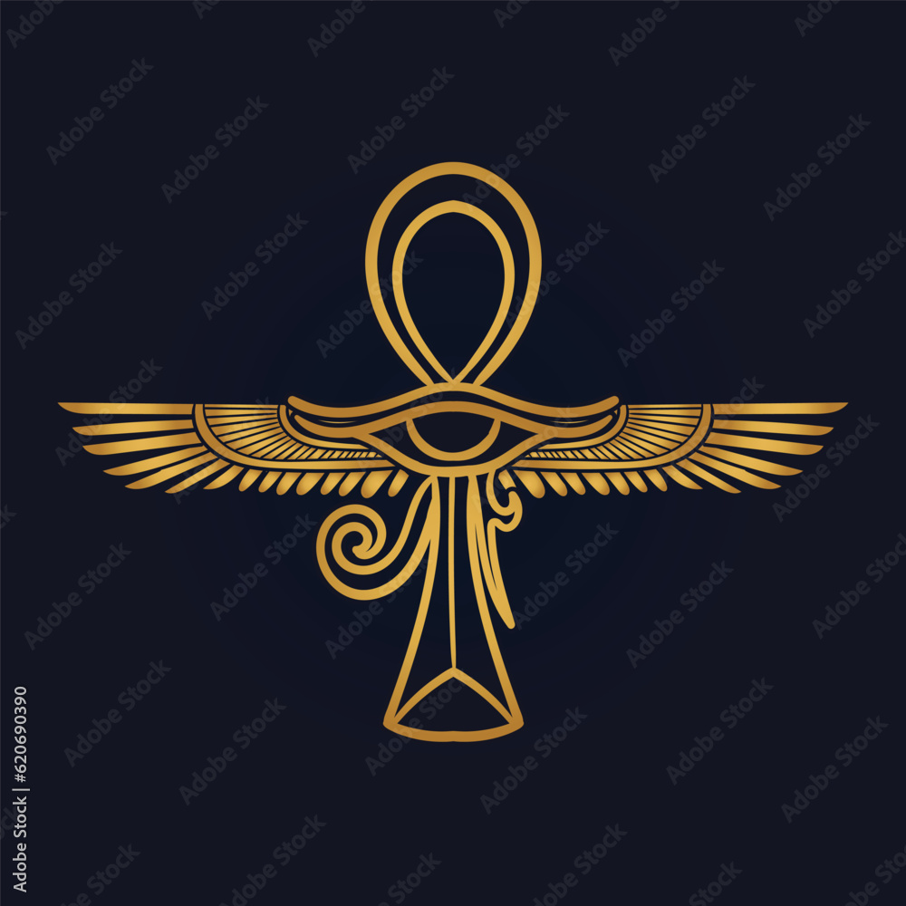 Ankh Sun God Ra Egyptian wings Ankh Sun God Ra Egyptian wings