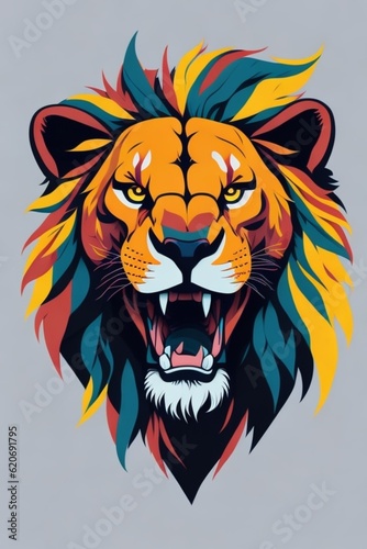 Wallpaper Mural lion head mascot Torontodigital.ca