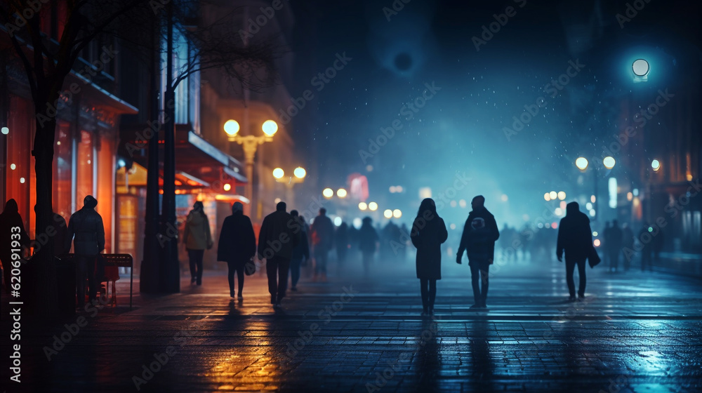 people walking in the city. Generative Ai. 