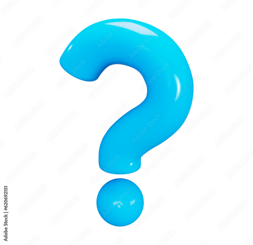 Naklejka premium 3d blue question mark. Faq problem solution symbol. Vector illustration on isolated background.