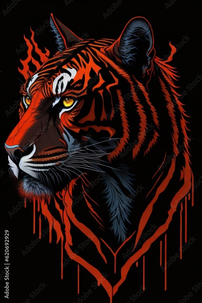 Fototapeta premium tiger head vector