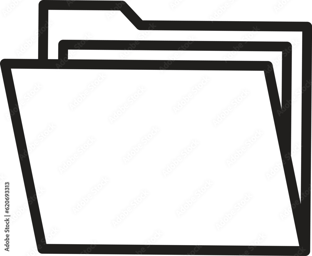 Open file folders icon. Line version, vector sign, logo illustration. Open file folders icon. Line version, vector sign, logo illustration.