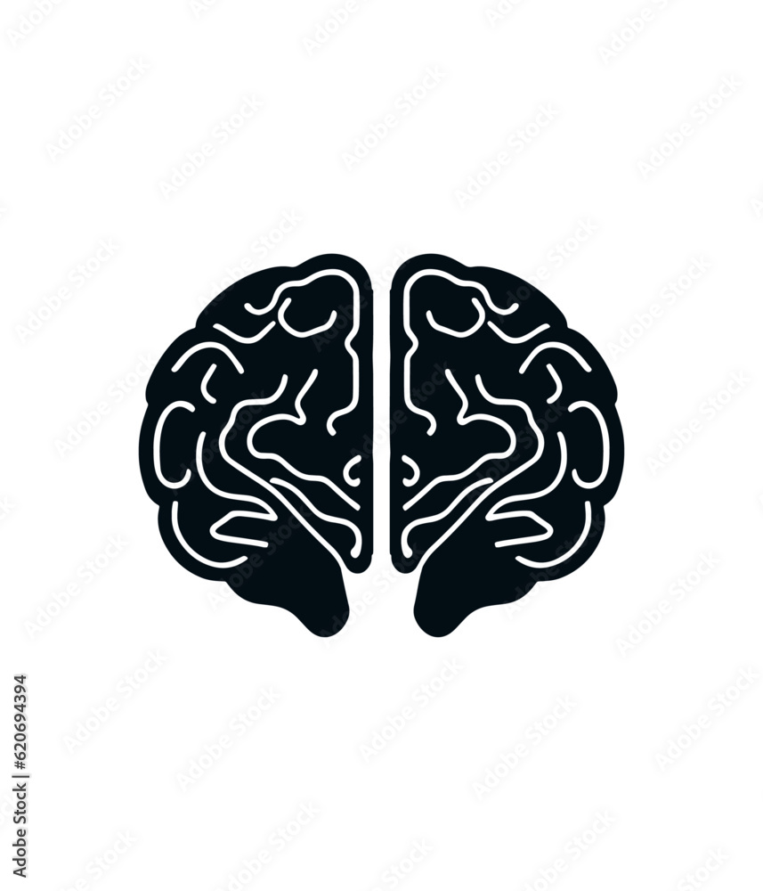 Human brain medical vector icon illustration isolated on white background Human brain medical vector icon illustration isolated on white background