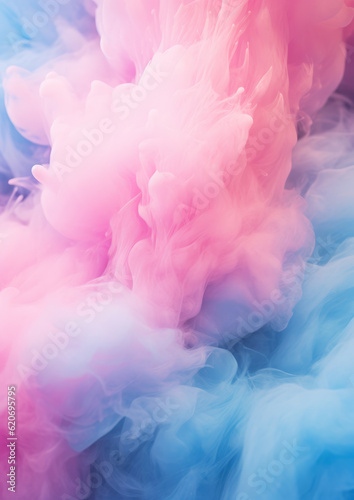 Two-tone cotton candy in pastel pink and blue in the style of abstract computer screen backgrounds. Generative AI