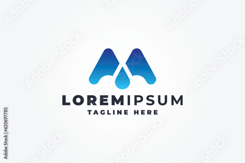 Media Drop Letter M Pro Logo Template
