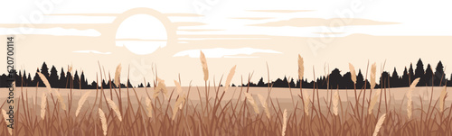 wheat field vector flat minimalistic isolated illustration