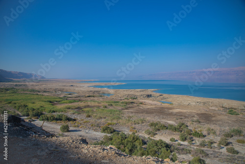 Obraz na płótnie Dead Sea and mountains in Jericho, Palestine w salonie