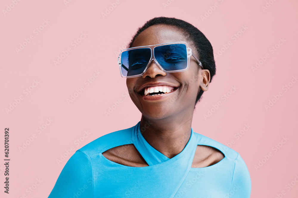 Summer fashion portrait with smiling woman Summer fashion portrait with smiling woman