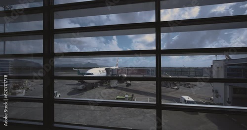 Plane At Mauritius International Airport, View From Teminal photo