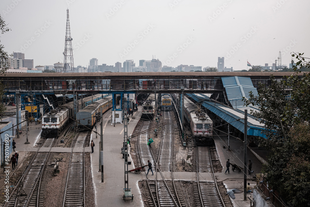 A railway station in New Delhi A railway station in New Delhi
