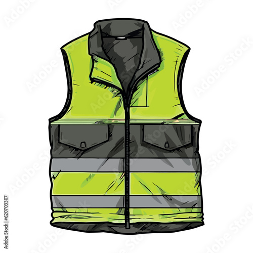 Yellow vest, isolated vector illustration