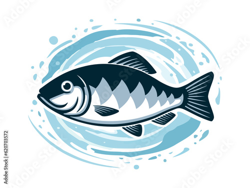 Fish vector illustration. Fish icon for packaging design and seafood market