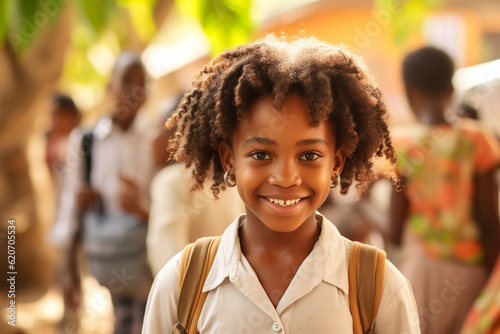 Portrait of African girl at elementary school © Starmarpro