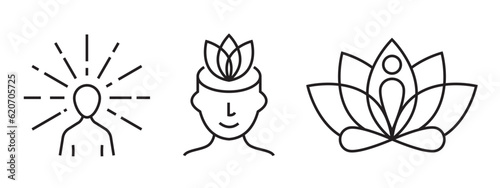 Slika na platnu Sacred soul mindfulness icon set collection