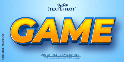 Game text, cartoon style editable text effect