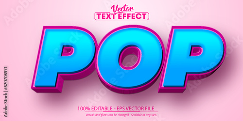 Pop text, cartoon style editable text effect
