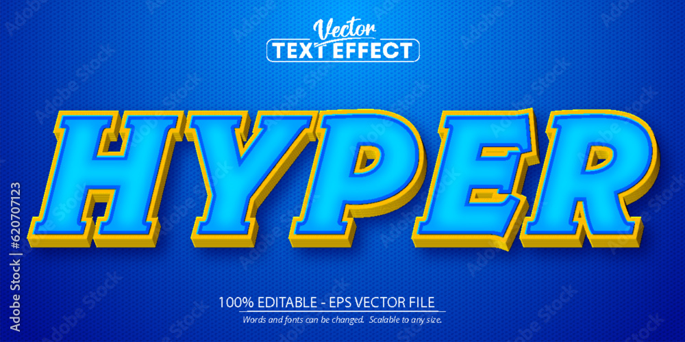Hyper text, cartoon style editable text effect