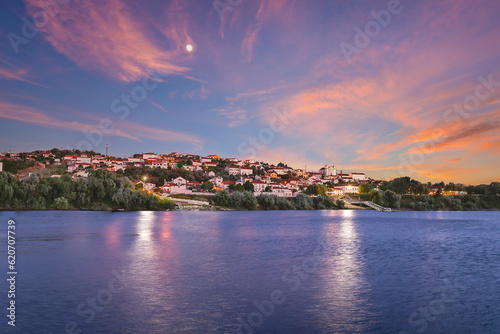 Fototapeta Naklejka Na Ścianę i Meble -  Panoramic view of the portuguese village of Arripiado in the margins of the Tagus river. Village in the region of Chamusca - Portugal