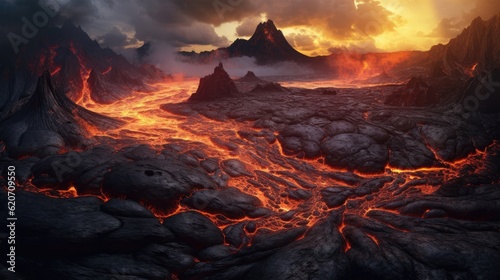 landscape photography of mountains with magma