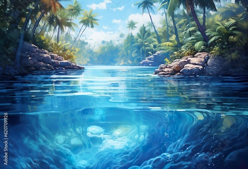 blue tropical water landscape
