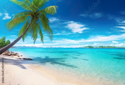 Tropical beach panorama on Fakarava French Polynes © Yzid ART