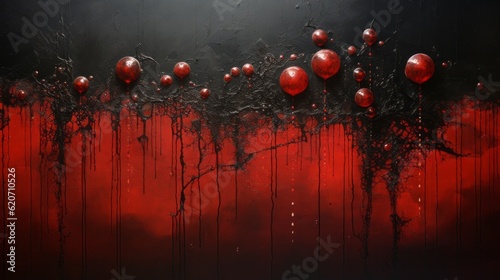 Abstract background with red and black. Creepy. Eerie. Spooky. Halloween. Generative AI