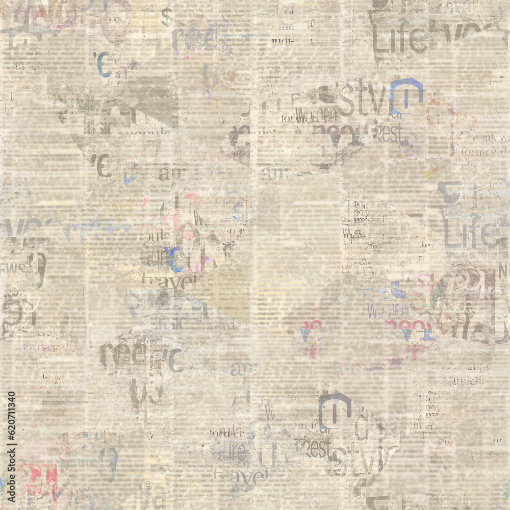 Obraz premium Newspaper texture seamless pattern