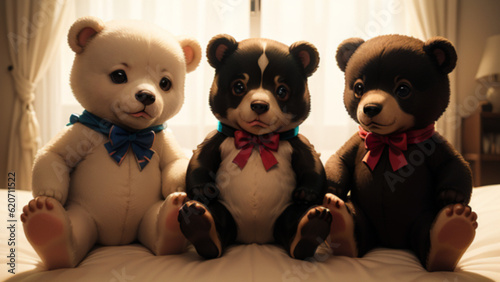 teddy bear and his family,Generative Ai