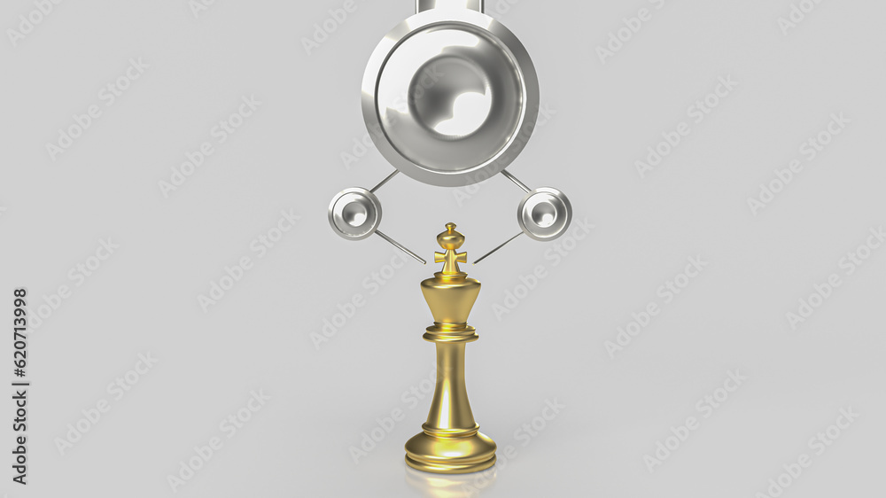 The robot arm and chess for technology or Business concept 3d rendering The robot arm and chess for technology or Business concept 3d rendering