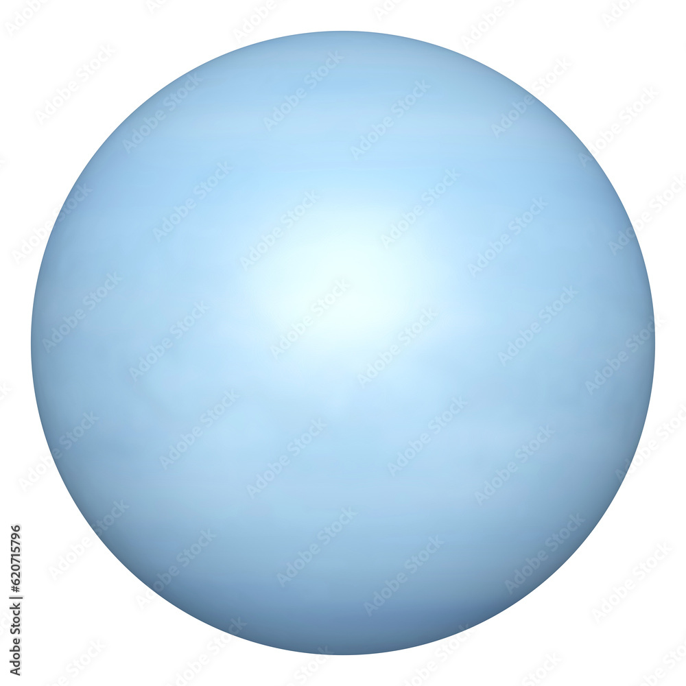 3D Realistic Uranus Planet Illustration White Background