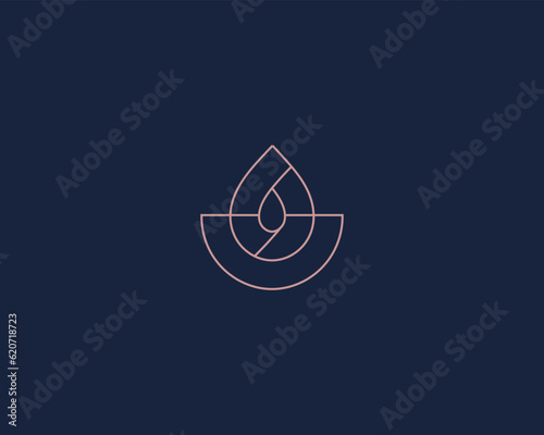 Linear gradient water drop logo design. Creative premium aqua liquid wet sign. Vector illustration.
