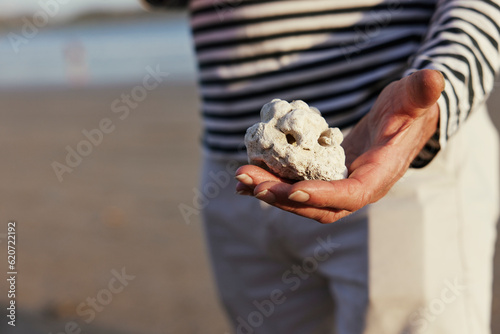 Man having fun at the beach photo