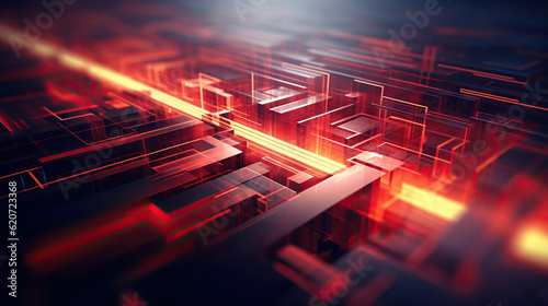 Digital data background. Abstract 3D art can be used in the description of network abilities, technological processes, digital storages, science, education, etc. © Yeti Studio