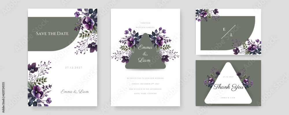 Wedding ornament concept. Floral poster, invite. Vector decorative greeting card or invitation design background