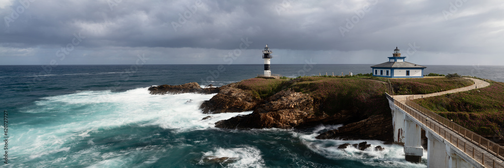 Faro de Ribadeo lighthouse Illa Pancha Galicia Spain Faro de Ribadeo lighthouse Illa Pancha Galicia Spain