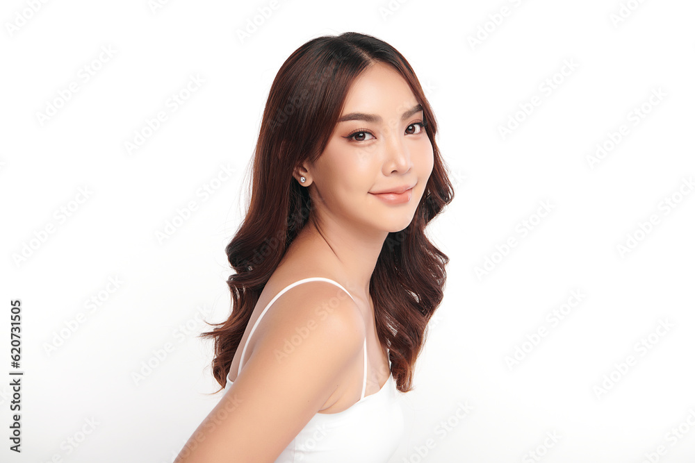 Beautiful young asian woman with clean fresh skin on white background, Face care, Facial treatment, Cosmetology, beauty and spa, Asian women portrait. Beautiful young asian woman with clean fresh skin on white background, Face care, Facial treatment, Cosmetology, beauty and spa, Asian women portrait.