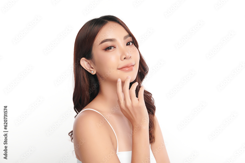 Beautiful young asian woman with clean fresh skin on white background, Face care, Facial treatment, Cosmetology, beauty and spa, Asian women portrait. Beautiful young asian woman with clean fresh skin on white background, Face care, Facial treatment, Cosmetology, beauty and spa, Asian women portrait.