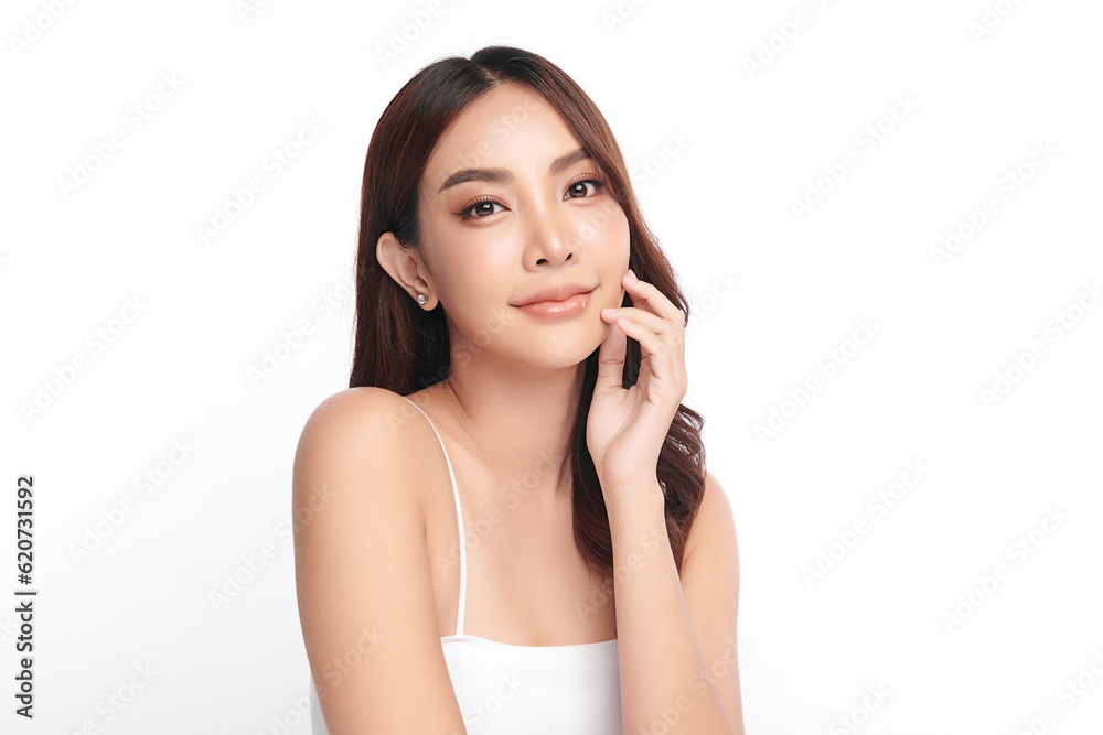 Beautiful young asian woman with clean fresh skin on white background, Face care, Facial treatment, Cosmetology, beauty and spa, Asian women portrait. Beautiful young asian woman with clean fresh skin on white background, Face care, Facial treatment, Cosmetology, beauty and spa, Asian women portrait.