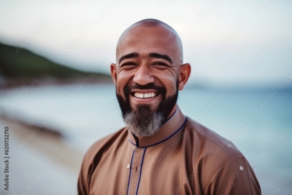 Portrait of a smiling african american man at the beach Portrait of a smiling african american man at the beach