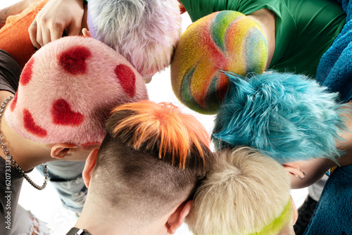 Hair style. Colorful and unique designs