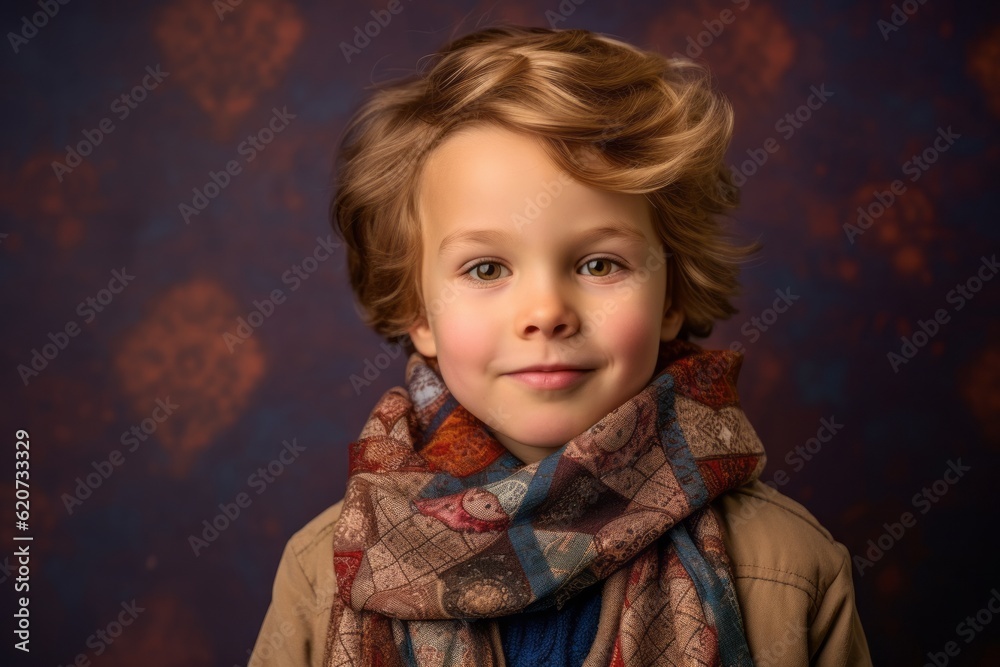 Portrait of a cute little boy in warm clothes. Studio shot. Portrait of a cute little boy in warm clothes. Studio shot.