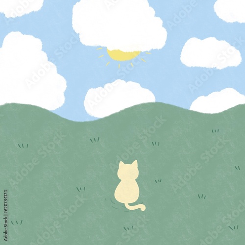 Landscape with cat