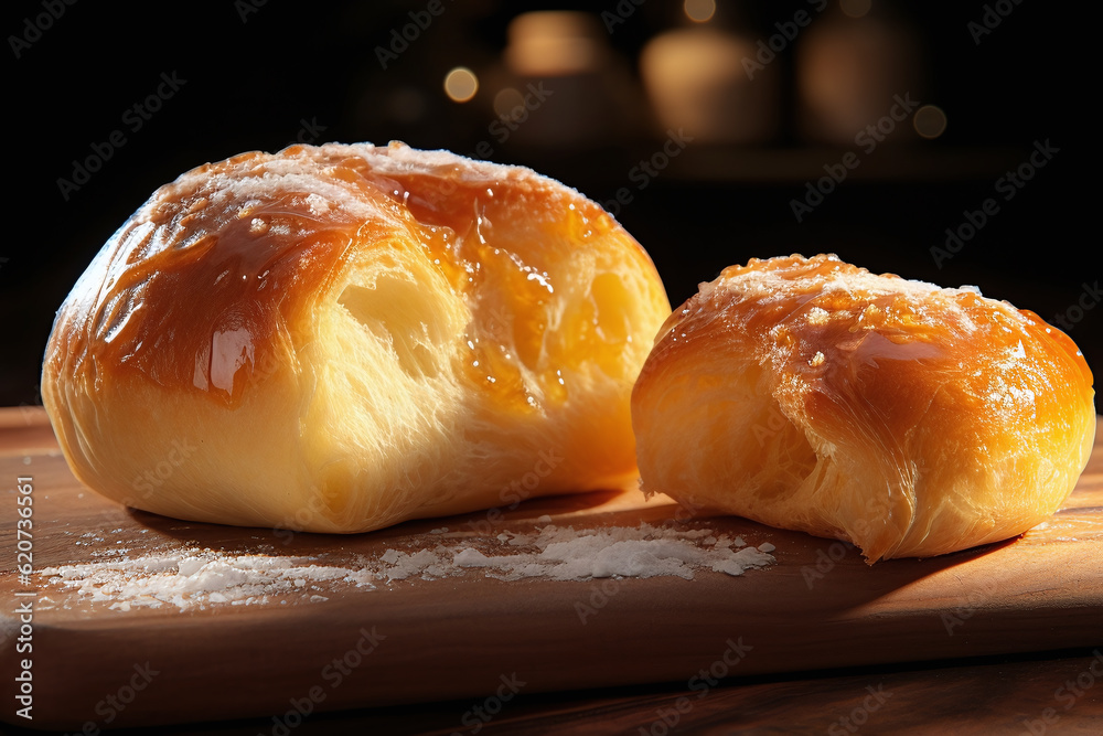Sweet Apricot Jam Glazed Pastry Teared in Half Generative AI Sweet Apricot Jam Glazed Pastry Teared in Half Generative AI